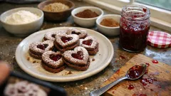 Linzer-Herzen mit Himbeerkonfitüre – zartmürbe Weihnachtsguetzli, die sicher gelingen