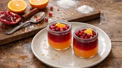 Granatapfel-Orangen-Gelee im Glas: zweischichtig, klar und gelingsicher